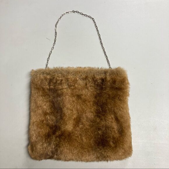 TERRY LEWIS Classic Luxuries Faux Fur Shoulder Bag Brown - Picture 7 of 11